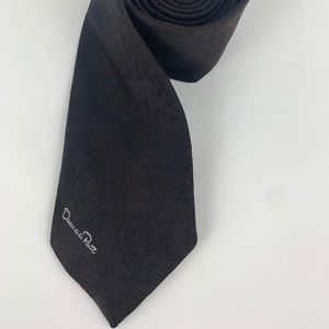 Vintage Oscar De La Renta Brown Paisley Neck Tie